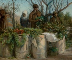 Selling Christmas Greens by E.H. Miller