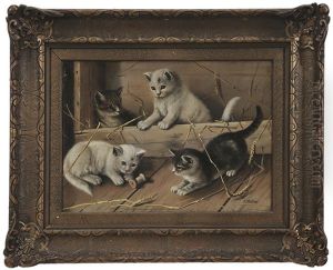 Kittens Playing by Franklin Harrison Miller