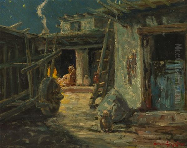 Nocturnal With An Indian In An Adobe Dwelling - view 1