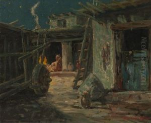 Southwestern Adobe Scene by Ralph Davidson Miller