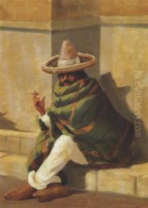 En Rygende Mexicaner Pa En Trappesten En Rygende Mexicaner Pa En Trappesten