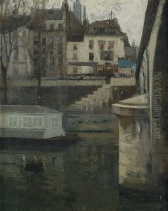 Along The Seine, Paris by Richard Edward Miller