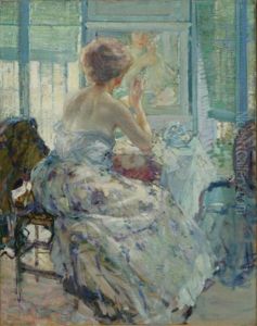 Woman At Her Vanity With Earring, 1910-1914 by Richard Edward Miller