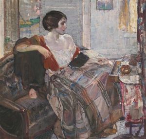 Woman Seated At A Dressing Table