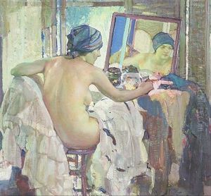 Reflections At The Dressing Table by Richard Edward Miller
