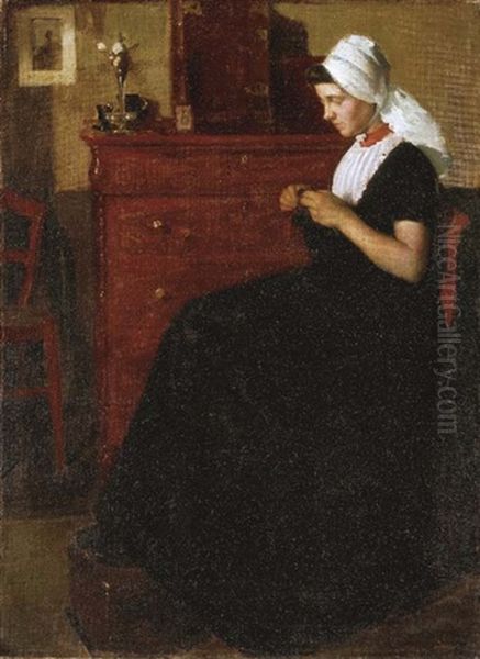 Woman Sewing - view 1
