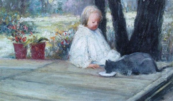 Little Girl With A Cat - view 1