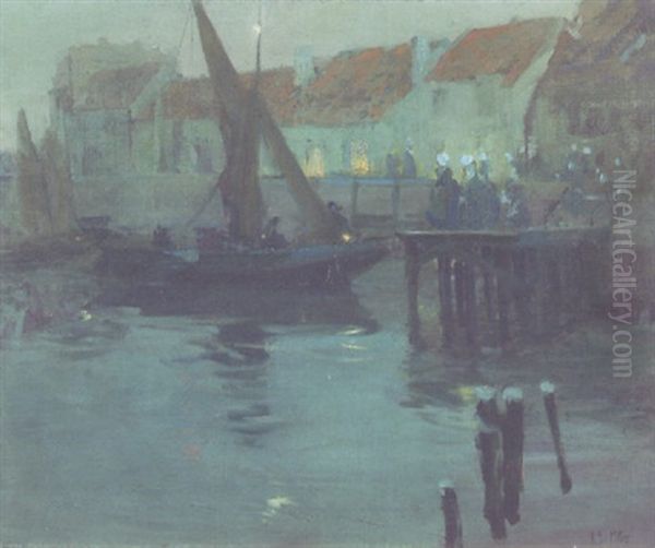 Harbor At Night (normandy) - view 1