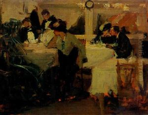 Kaffeehausszene by Richard Edward Miller