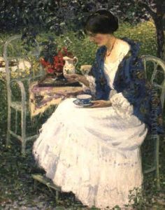 Tea In The Garden by Richard Edward Miller