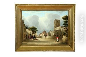 English Street With Cathedral