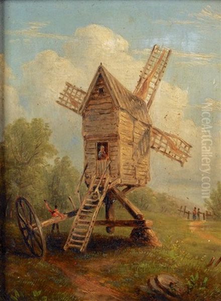 Landscape With Windmill And Figures (+ Landscape With Boats; 2 Works) - view 1