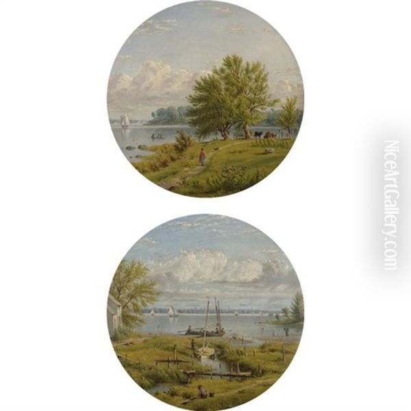 View Across The Hudson To New York (pair) - view 1