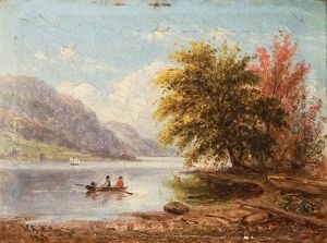 Sabbath Day Point (+ Lake George In Central Park; Pair) by William Rickarby Miller