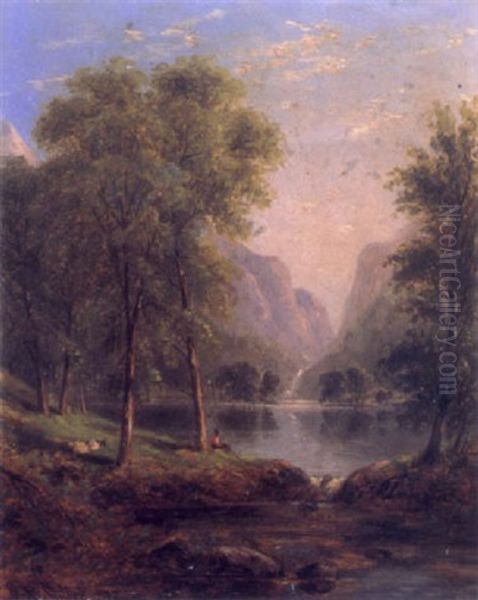 Figure Resting By A Riverbank - view 1