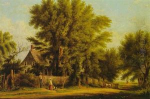 Long Island Homestead, Bowery Bay, L.i. by William Rickarby Miller