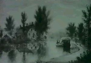 Barge Along The Canal