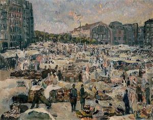 Wochenmarkt Am Mesberg In Hamburg by Otto Miller-Diflo