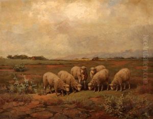 Pastoral Scene With Sheep by Royal Hill Milleson