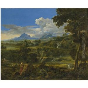 Landscape With Shepherds by Jean Francois (Francisque) Millet the Younger