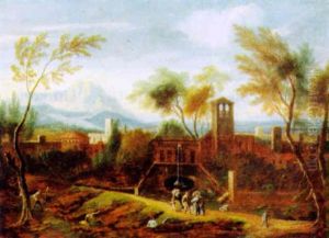 Ideale Landschaft Mit Figuren