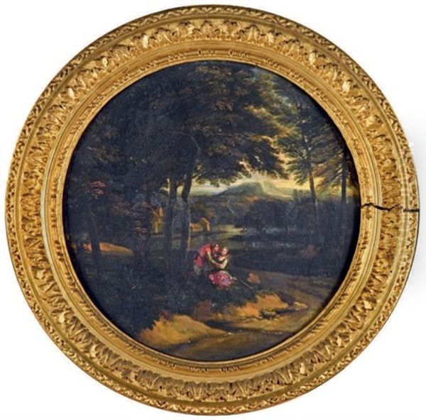 Couple Galant Dans Un Paysage (pair) - view 1