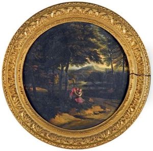 Couple Galant Dans Un Paysage (pair)