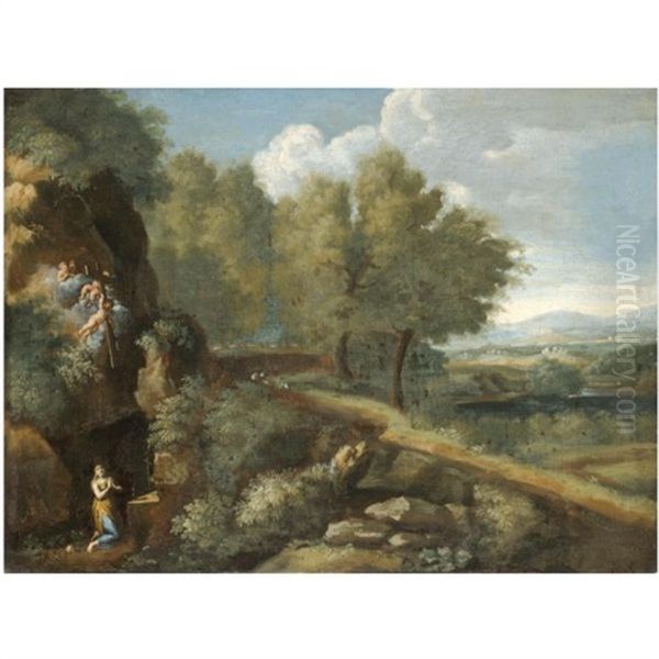 An Extensive Landscape, The Penitent Magdalene Praying In The Foreground - view 1