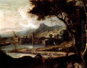 Italianate Landscape With Travellers On A Path