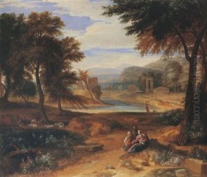 A Classical Landscape With The Holy Family, The Infant Saint John The Baptist And Saint Elizabeth