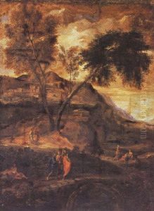 A Pastoral Landscape With The Christ And His Disciples Going To Emmaus