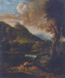 A Mountainous Landscape With Tobias And The Angel