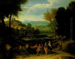 Classical Landscape With The Flight Into Egypt by Francisque Millet