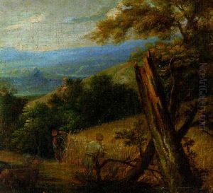 A Harvest Landscape by Francisque Millet
