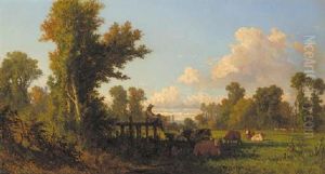 A Cowherd Watching Over His Flock In The Shade
