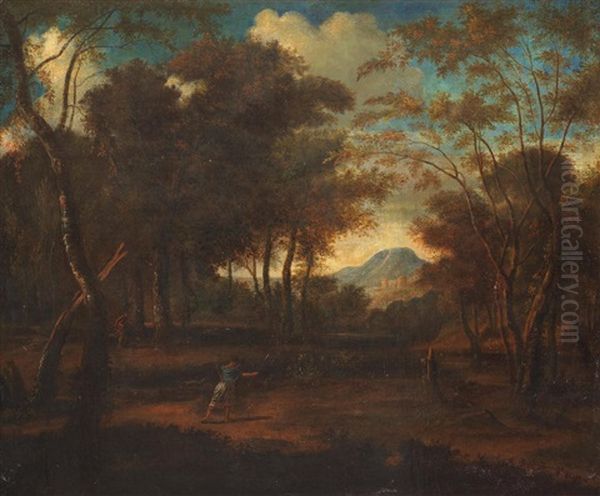 A Wooded Landscape With Diana Hunting - view 1