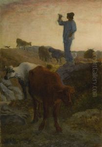 Calling Home The Cattle by Jean-Francois Millet