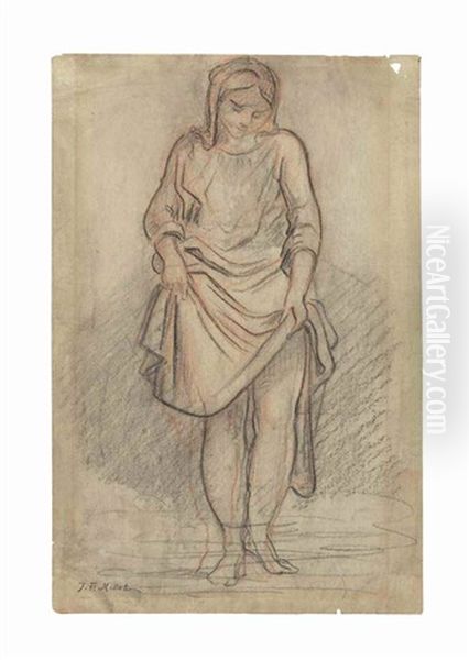 Jeune Femme Relevant Sa Robe - view 1