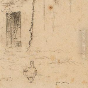 La Ferme A Gruchy by Jean-Francois Millet