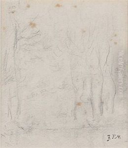 Landscape With Tall Slender Trees by Jean-Francois Millet
