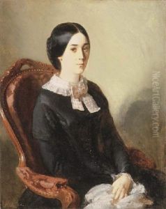 Portrait Of A Woman Seated In An Armchair (madame Roux De La Noirie?) by Jean-Francois Millet