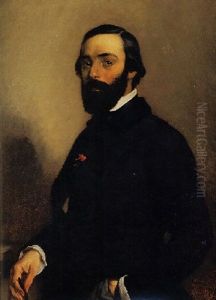 Portrait Of A Man Holding A Cigar by Jean-Francois Millet