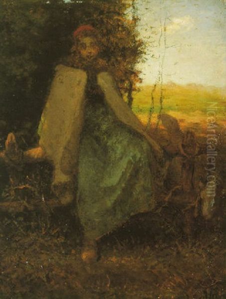 Shepherdess Seated On A Fence (la Barriere) - view 1