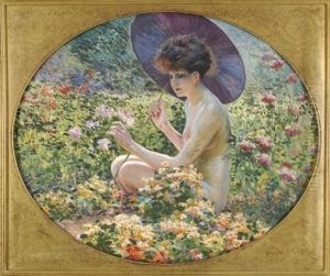 Baigneuse A L'ombrelle Japonaise Au Jardin Baigneuse A L'ombrelle Japonaise Au Jardin