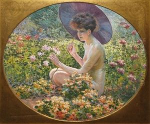 Baigneuse A L'ombrelle Japonaise Au Jardin Baigneuse A L'ombrelle Japonaise Au Jardin
