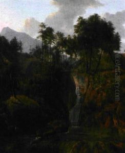 Paysage De Hautes Montagnes Avec Cascade