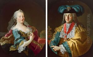 Bildnis Der Kaiserin Maria Theresia (+ Bildnis Des Kaisers Franz Stephan I; Pair) by Johann Michael Millitz