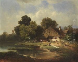 Landschaft Mit Bauernhof by Karl Millner