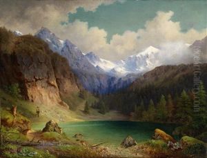 Blick Auf Einen Bergsee by Karl Millner