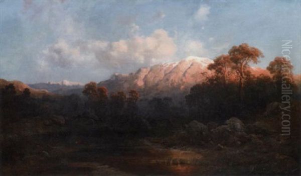 An Alpine Landscape At Dusk - view 1